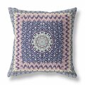 Palacedesigns 26 in. Holy Floral Indoor & Outdoor Throw Pillow Pink & Indigo PA3097610